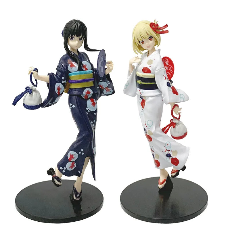 19CM Anime Lycoris Recoil Nishikigi Chisato Figure Luminasta Yukata de Odekake Cheongsam Dress Up Model Toy Doll Action Figure