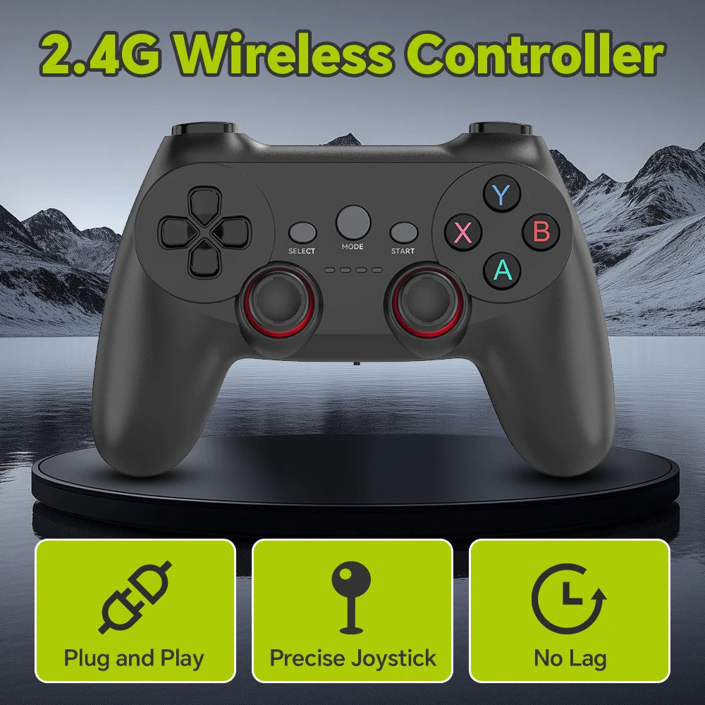 2.4G Wireless Controller for Windows PC/Laptop/PS3/Android TV/Phone/Game Consoles Precise Joystick USB 2.0 Plug and Play No Lag