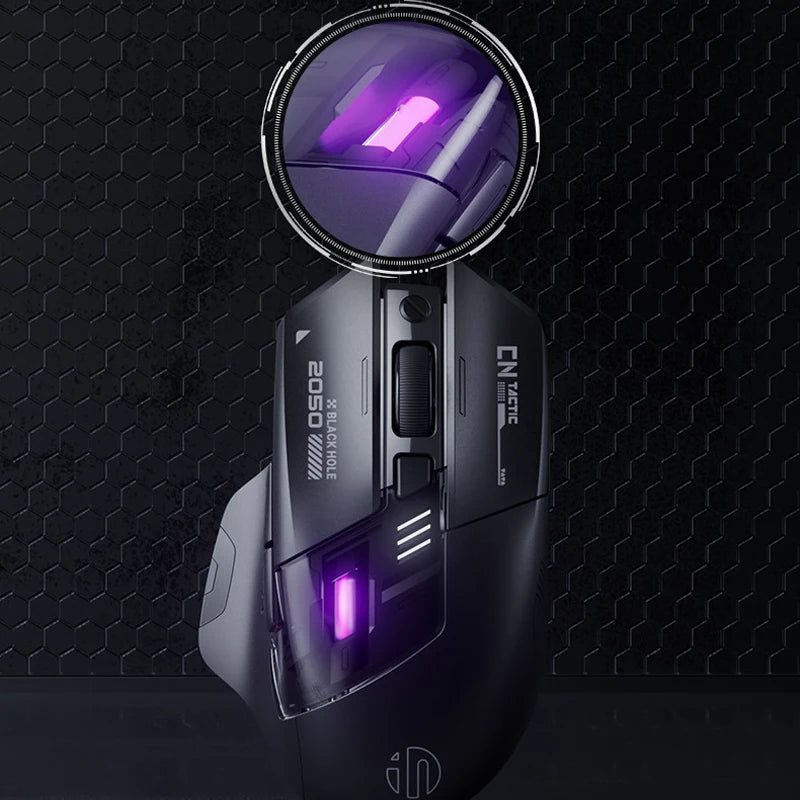 Inphic A9 PRO MAX Neue kabelgebundene/kabellose/Bluetooth-Gaming-Maus mit drei Modi, 1000 Hz Rücklaufrate, 12800 DPI kabellose Maus