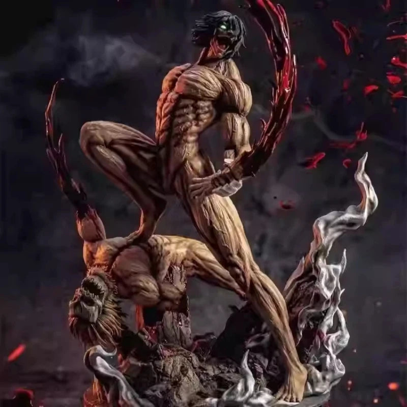 29cm Attack On Titan Titanification Eren Combat Form Figure Model Kit PVC Static Model Toy Collectible Ornament Boy Holiday Gift