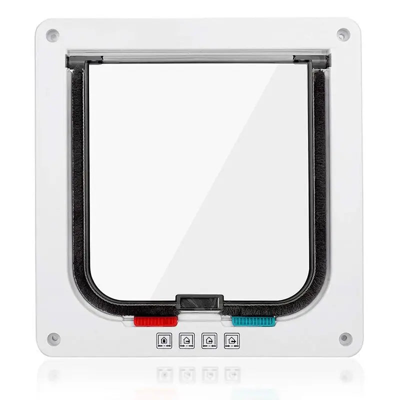 Klapptür für Hunde und Katzen mit 4-Wege-Sicherheitsschloss, Klapptür für Hunde, Katzen, Kätzchen, ABS-Kunststoff, kleines Haustier-Tor, Tür-Set, Katzen- und Hundeklappen