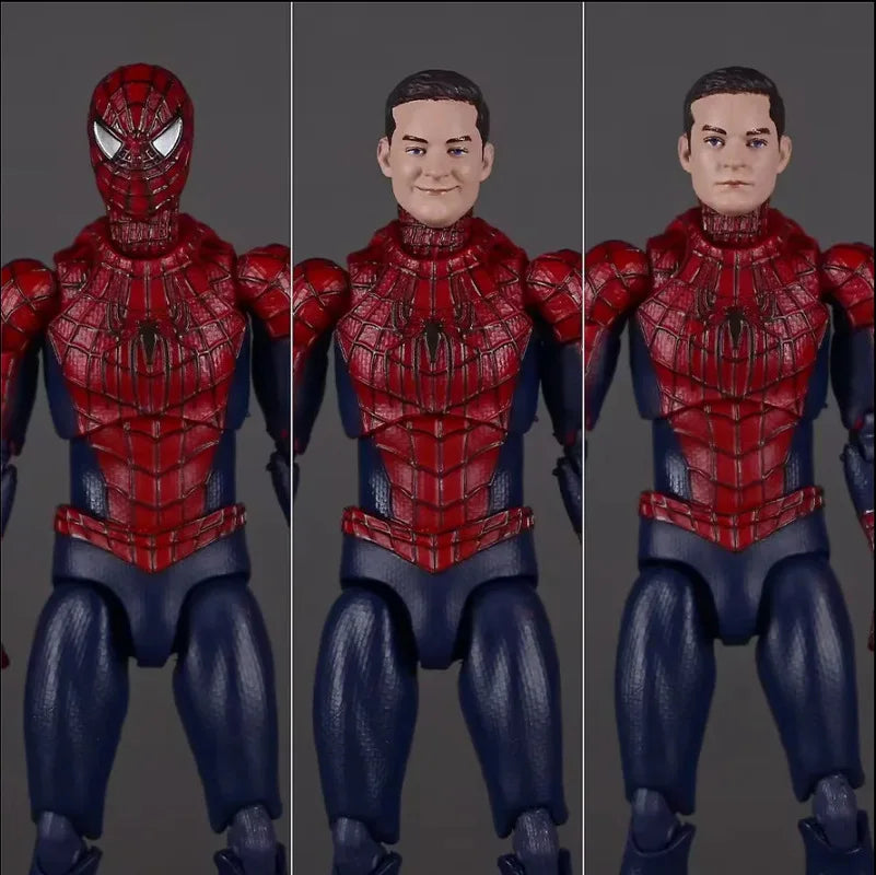 Mafex 241 Spider-Man No Way Home Articulated Action Figure Collectible Model With Replaceable Heads Hands 15.5cm For Marvel Fans