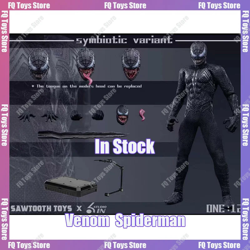 In Stock SAWTOOTH TOYS X 6in Studio STM-20251 1/12 Venom Symbiotic Variant Double Headed Carving Full Set 6in Action Figure Gift