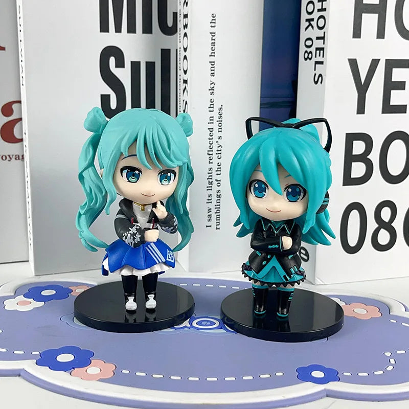 Hatsune miku Anime new figure mini character ornaments kawai hatsune table decoration for home adult toy child gift 6pcs/set