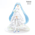 20CM Anime Hatsune Miku Figure 1/7 Wedding Dress Ver Flower Wedding Model Toy Gift Collection Action Figure PVC