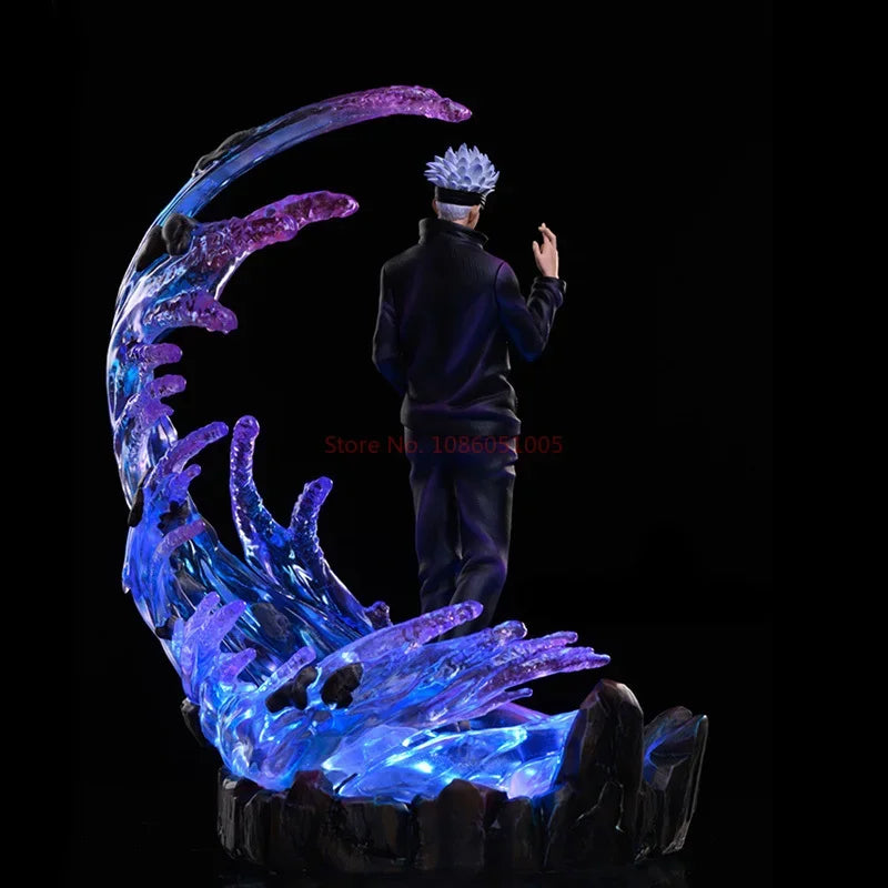 35cm Jujutsu Kaisen Gojo Satoru Figure with LED Light Scene Special Effect Statue Anime Teacher Model Box Collection Toys Gifts