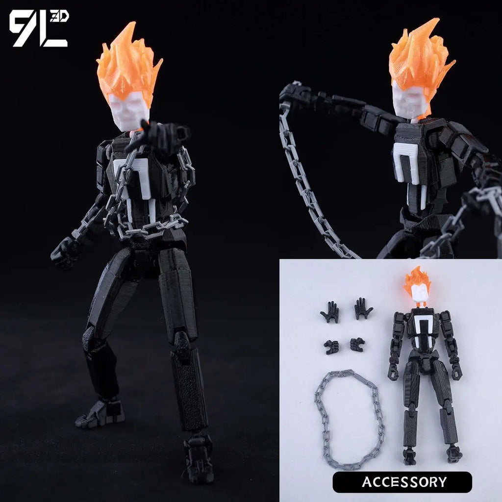 9L3D-gedruckte Lucky Dummy 13 Dandadan Takakura Ken Actionfigur, Anime-Modell, bewegliches Sammlerspielzeug mit mehreren Gelenken, Geschenk für Fans