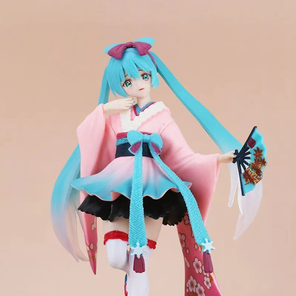 FuRyu TENITOL Tokyo Series Hatsune Miku Kimono Action Figure - Cute Anime Desktop Model Collection Toy Gift