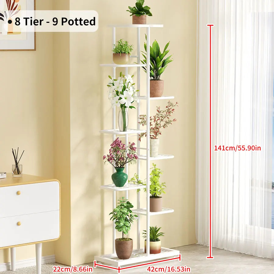 Flower Stand Rack Storage Shelf Iron Plant Holder Home Garden Flower Pot Organizer Living Room Balcony Storage Rack Shelves