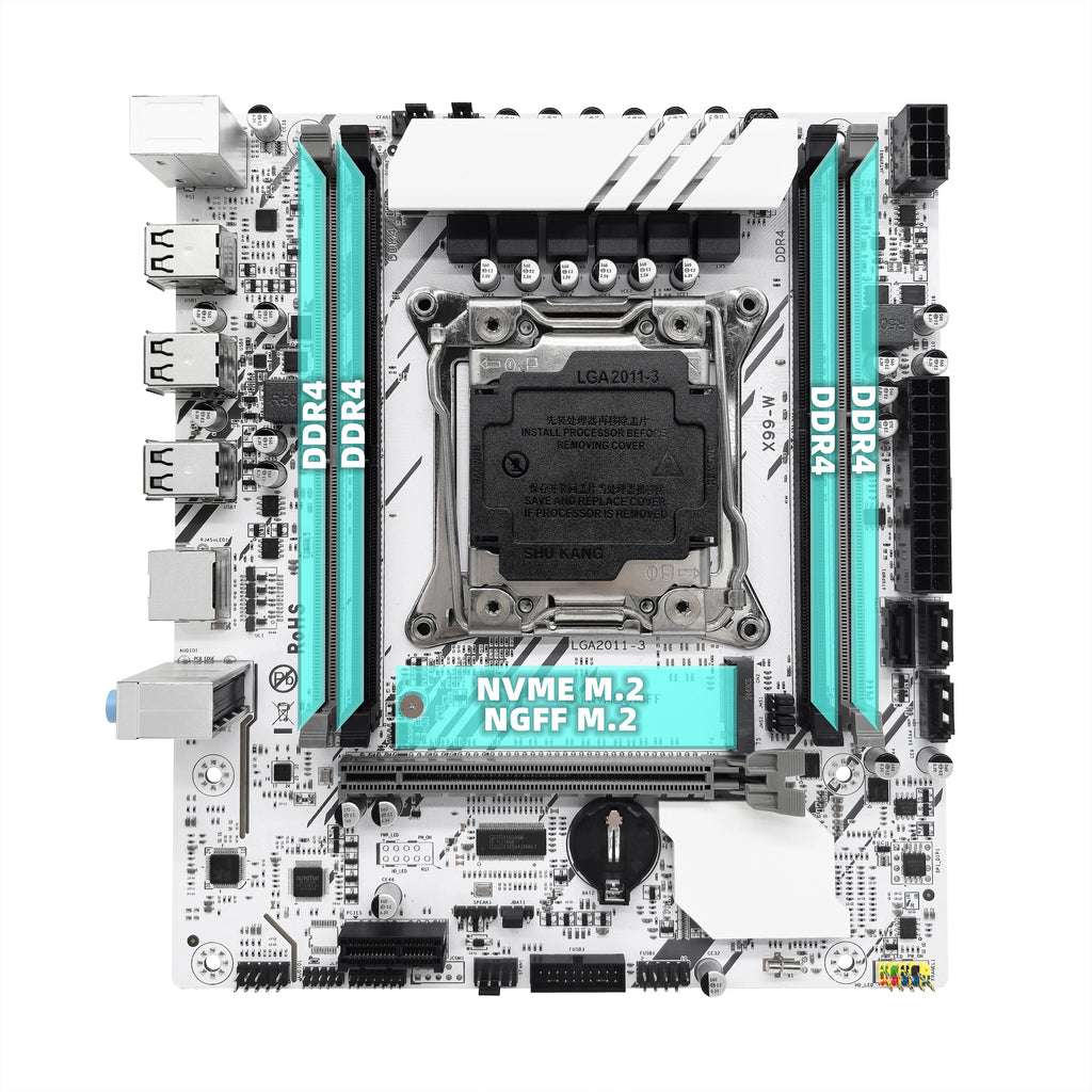 ZSUS X99 Motherboard Set Kit With LGA2011-3 Xeon E5 2670 V3 CPU DDR4 16GB (1*16GB) 2133MHZ RAM Memory NVME M.2 SATA