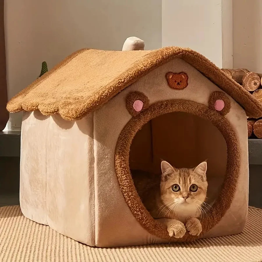 Faltbares Haustierhaus, abnehmbares, waschbares Katzenhaus, Welpenhöhle, Sofa, Haustierbett, Haus für besonders kleine Hunde und kleine und mittelgroße Katzen