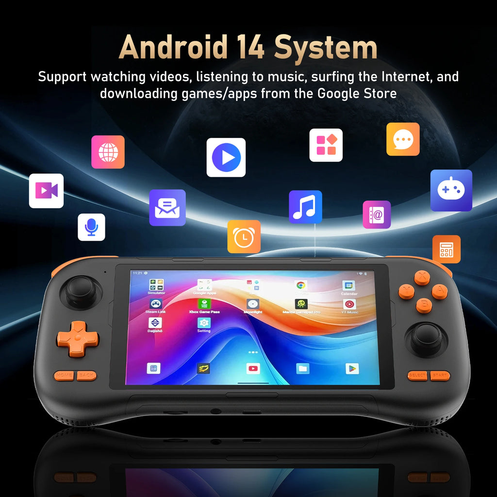 K56 Handheld Game Console 5.5-inch large screen,android 14,  downloading games from the Google Store