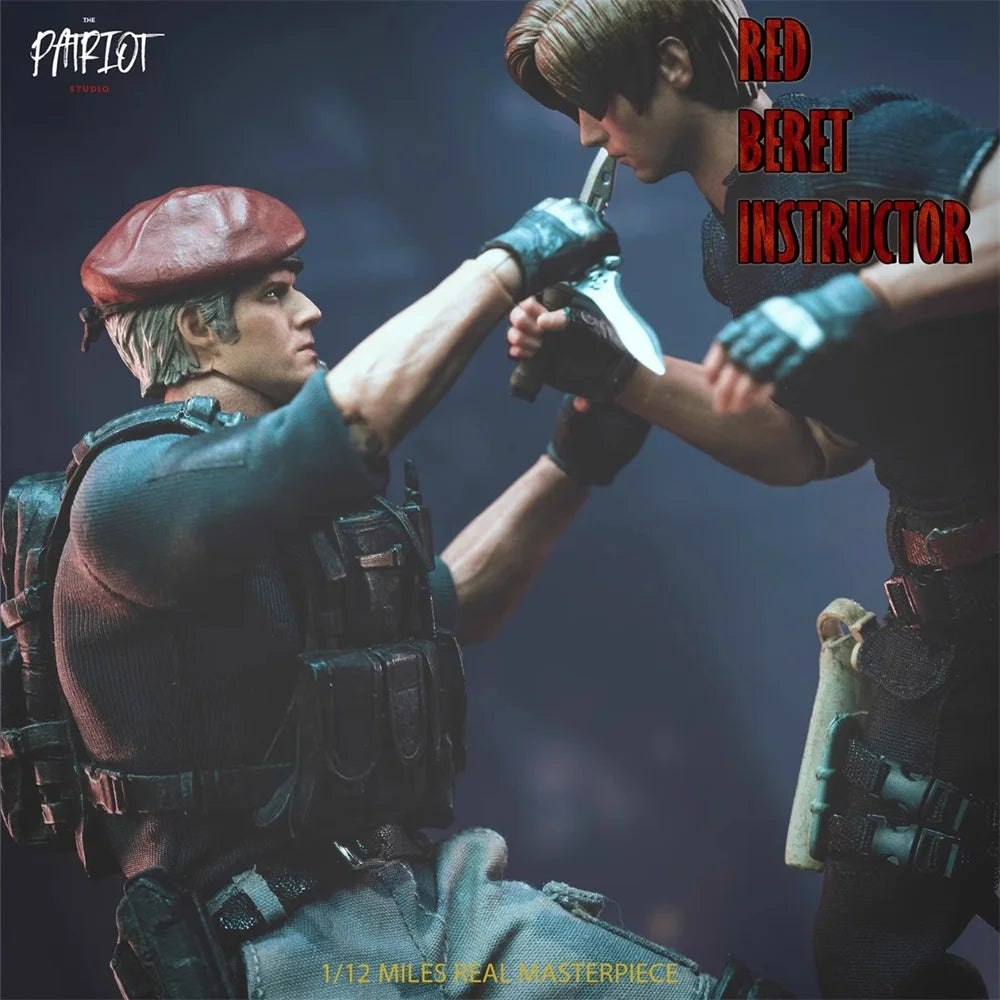 1/12 Patriot Studio Man Guy Residents Red Beret Instructor Full Set Moveable Action Figure Gift About 6" For Fans Collect