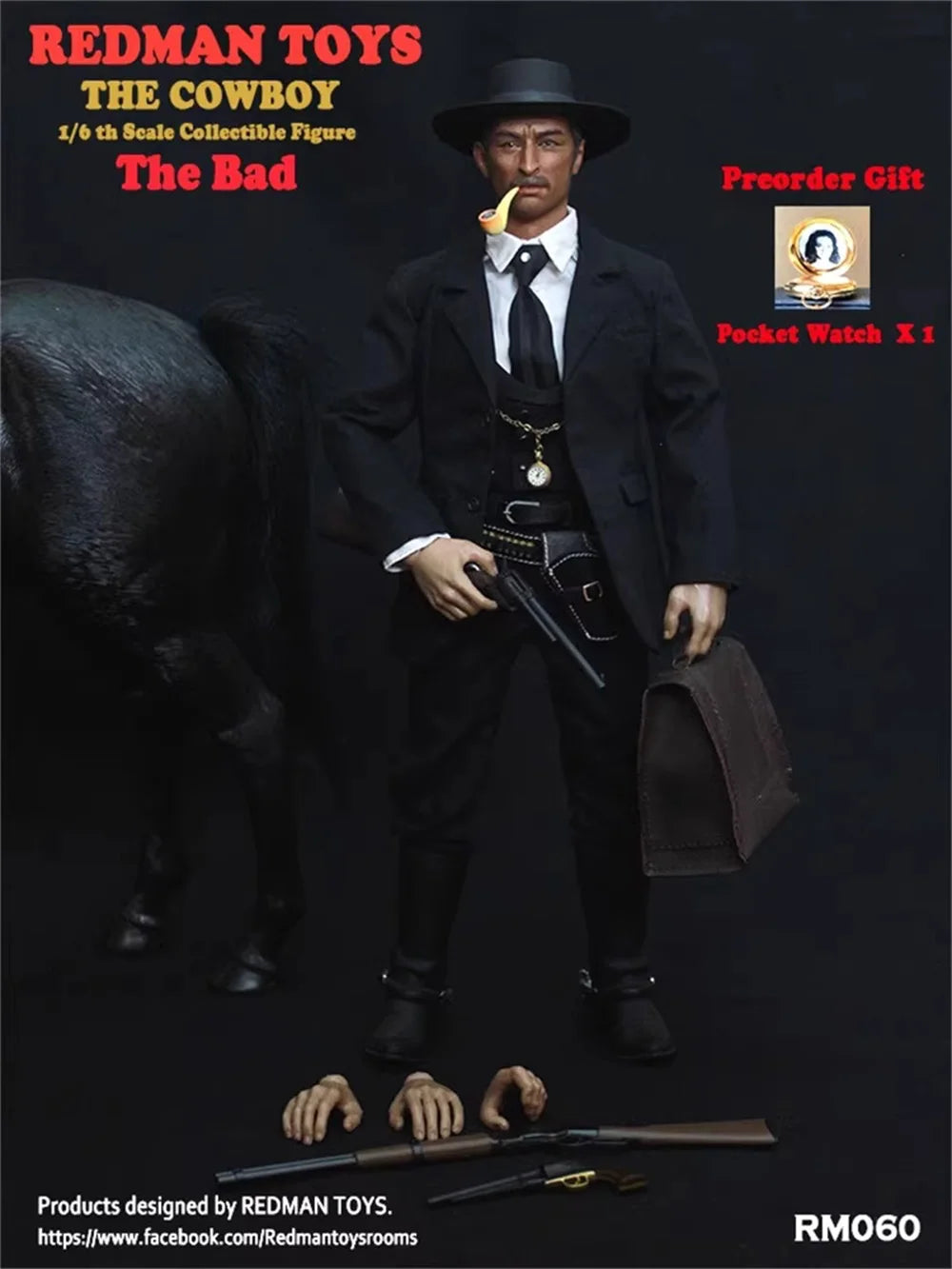 REDMAN RM060 The Bad US. West Cowboy Mayor of Tombstone Town No Horse Full Set Action Figure Gift For Fans Collectable 1/6