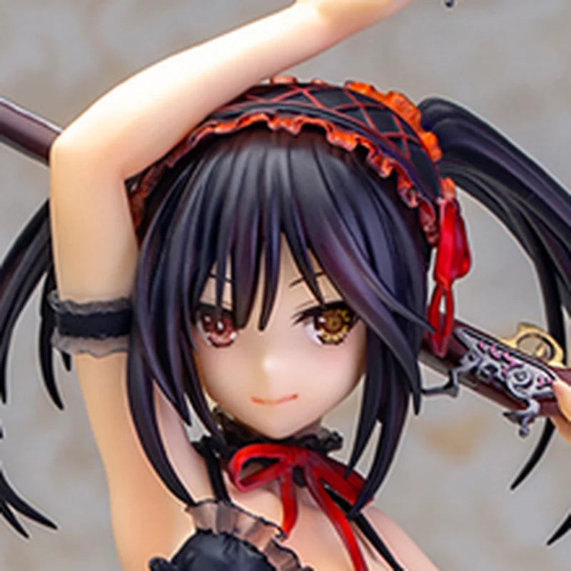 2025 New Date A Live Ii Kurumi Tokisaki Black Lingerie Ver H24cm 1/7 Figure Anime Model Toys Collection Gifts