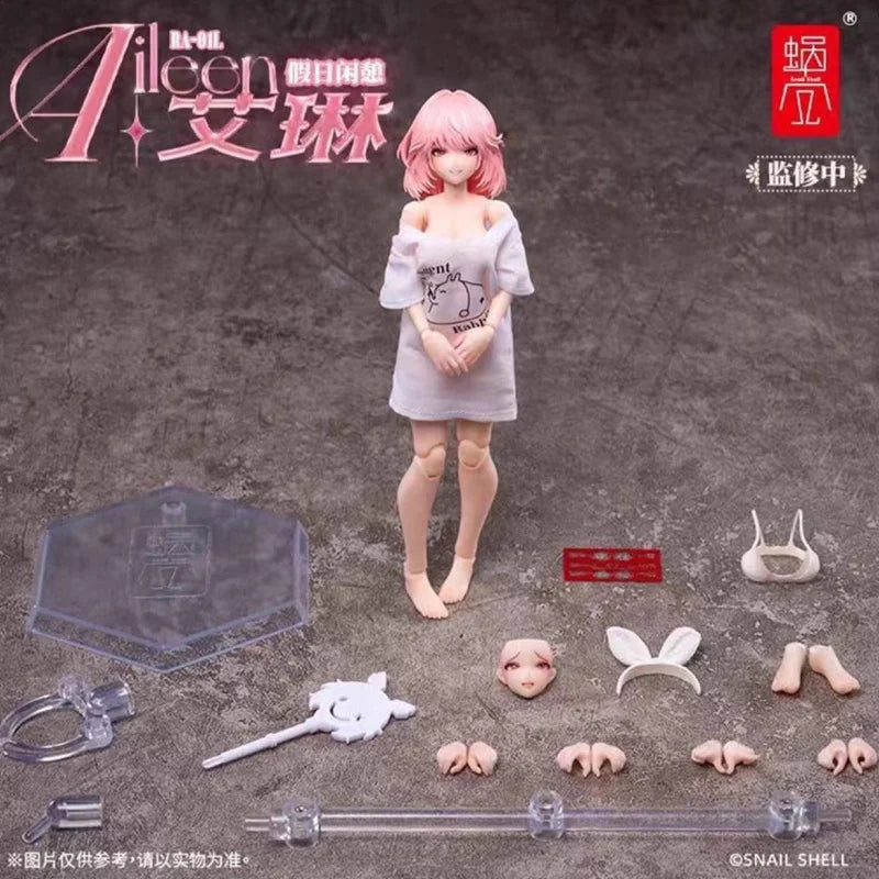 Snail Shell RA-01L Aileen 1/12 Scale Anime Action Figure Beautiful Girl Loungewear Movability Model Toy in Stock for Holiday