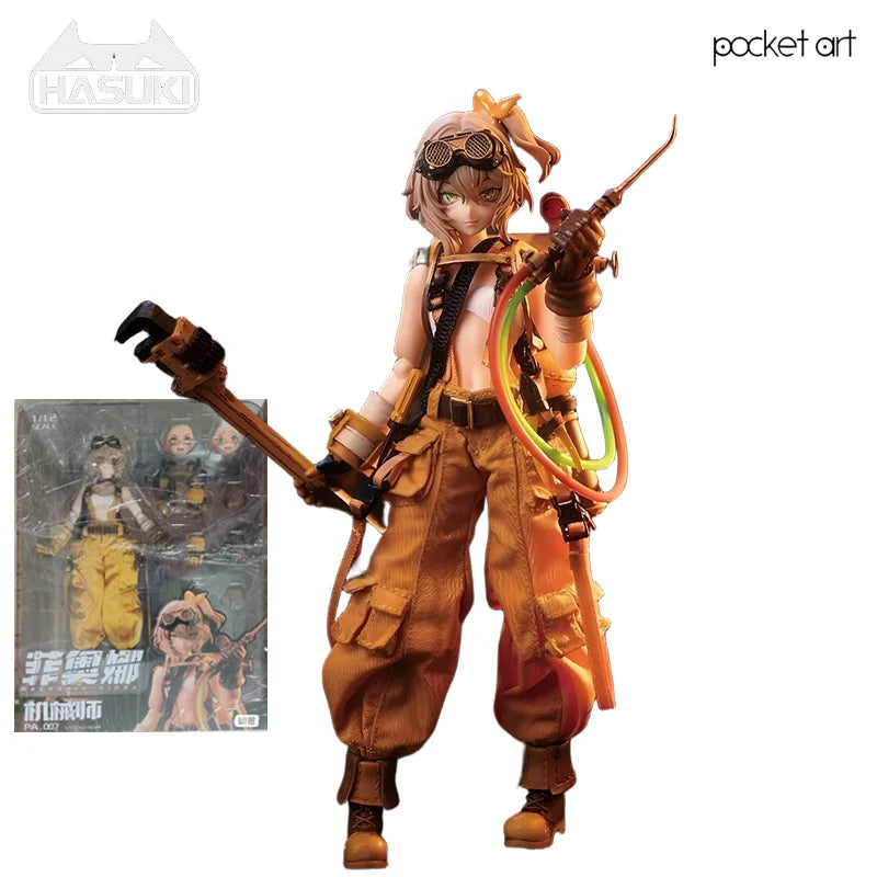 HASUKI - God Cat Jumping Original Pocket Art Series  Demonic Witch Chun Handheld and Movable Humanoid Figures Collectible Model