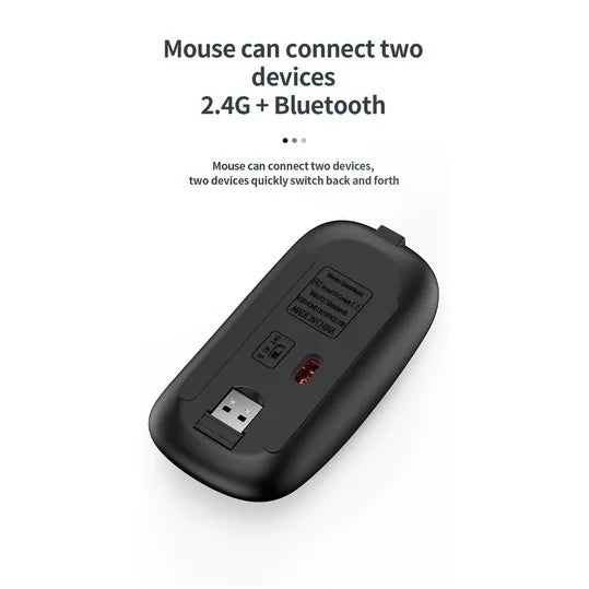 Jomaa Slim Wiederaufladbares Bluetooth-Tastatur- und Maus-Set für Laptop-Computer 2,4G USB Kabellose Tastatur- und Maus-Kombination