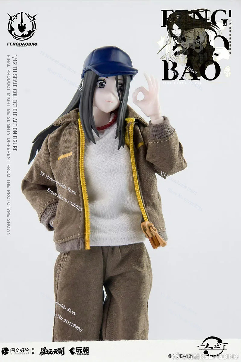 Keepgoing Toys 1/12 Collectible Anime The Outcast Zhang Chulang Feng Baobao Cloth Action Figure 6inch Workwear Soldier Gift Doll