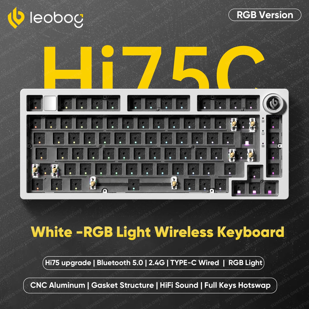 Leobog Hi75C Hi75C Pro Hi75 Gaming Aluminium Drahtlose Mechanische Tastatur Kit 81 Tasten Bluetooth 2,4G Wired Hotswap Gamer Tastatur