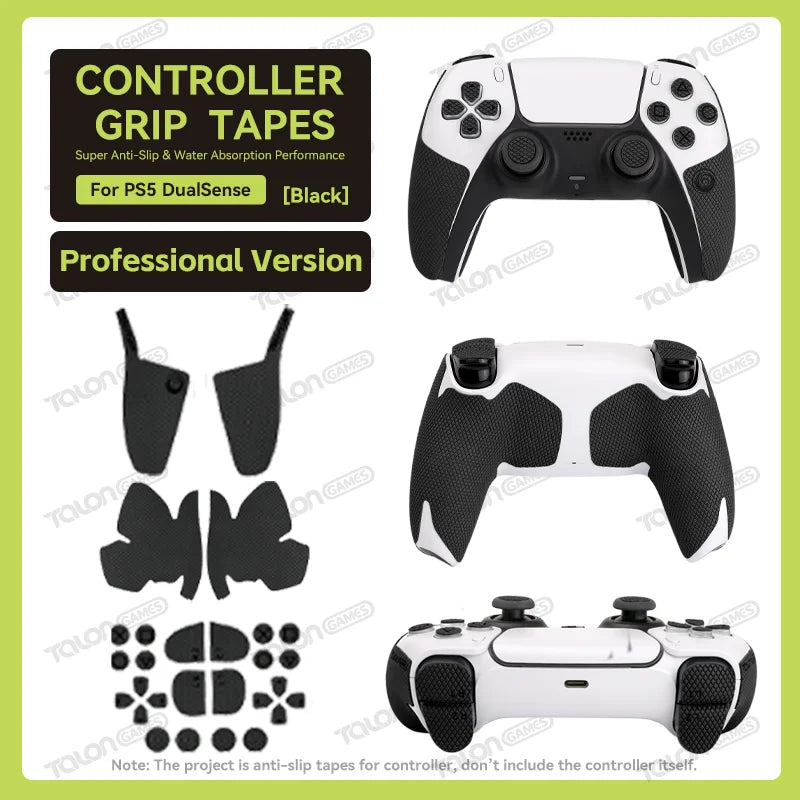 TALONGAMES Controller Grip Tape Anti-slip Sticker Pro Version Compatible with Playstation 5 DualSense Non-slip Protective