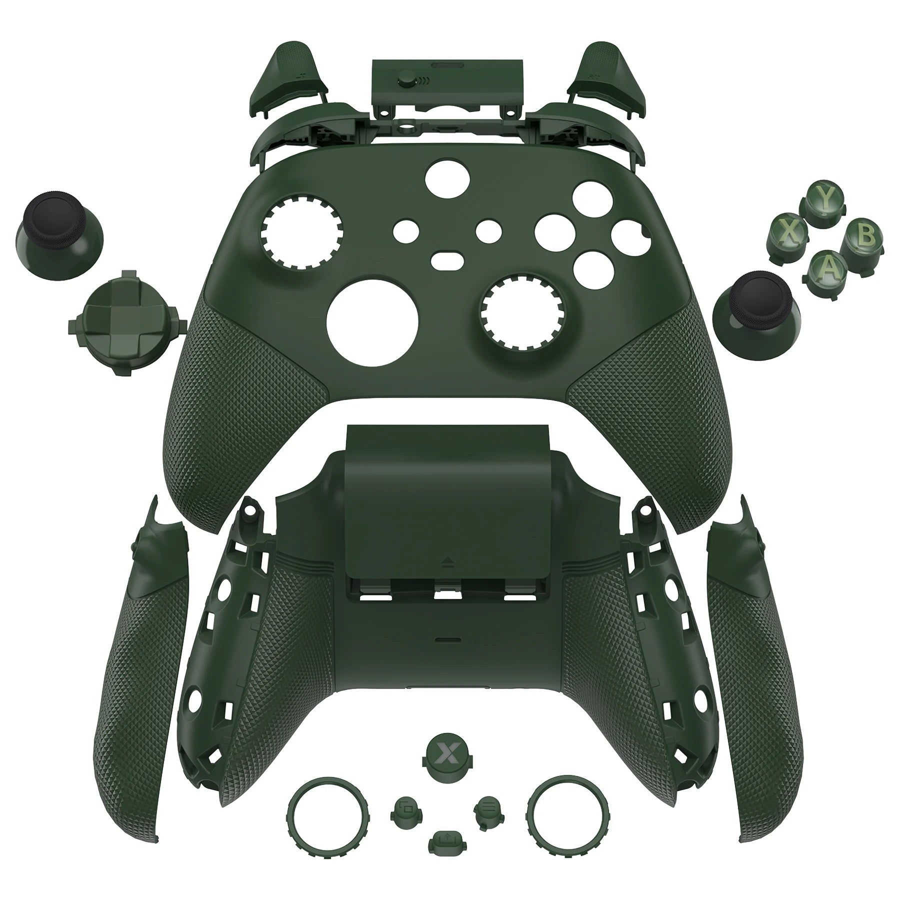 eXtremeRate ASR-Version, vollständiges Set an Shell-Tasten für Xbox Core Controller (Xbox Series X &amp; S Controller) – Diamantstrukturiertes Schwarz