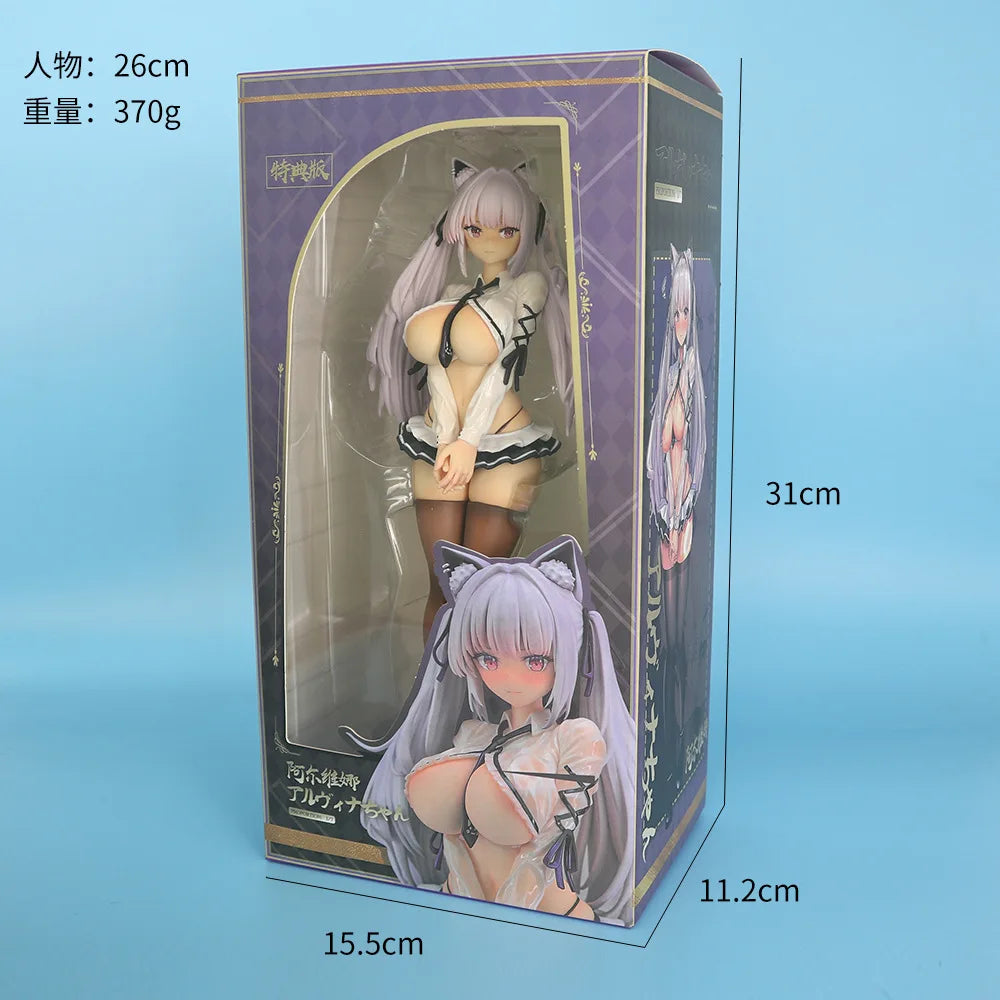 26cm Alvina-Chan Wet Ver 1/7 Figure Siki Anim Guluco Girls Toys Chinese Anime Figure Toy Game Pvc Action Figure Doll