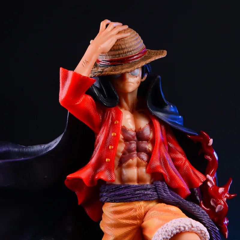 25CM Anime Luffy One Piece Vier Kaiser Monkey D. Luffy PVC Sammler Action Figur Modell Puppe Spielzeug