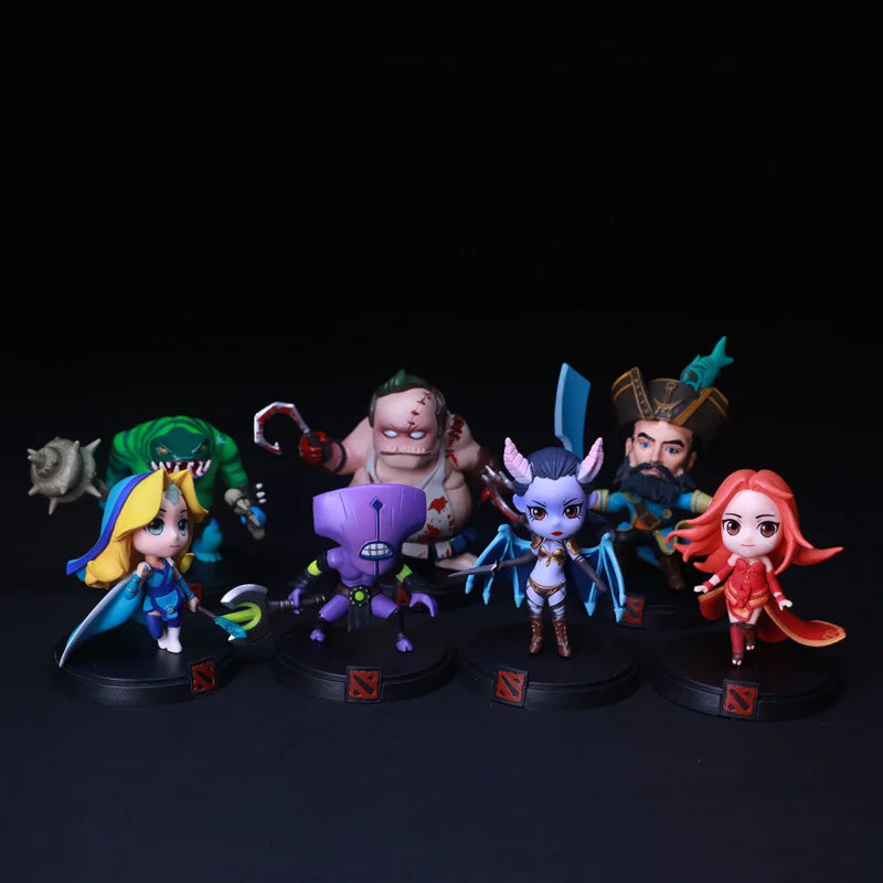 Dota 2 Actionfiguren-Set: Jakiro, Shadow Fiend, Snapfire, Earthshaker, Drow Ranger, Rubick, Treant, PVC Q Version, 10 cm Spielzeugpuppe