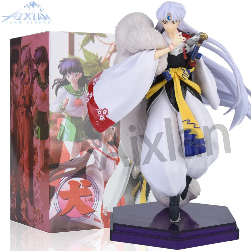 Aixlan 20 cm Inuyasha Anime Figur Sesshoumaru PVC Actionfigur Higurashi Kagome Figur Sammlermodell Spielzeug Kindergeschenk
