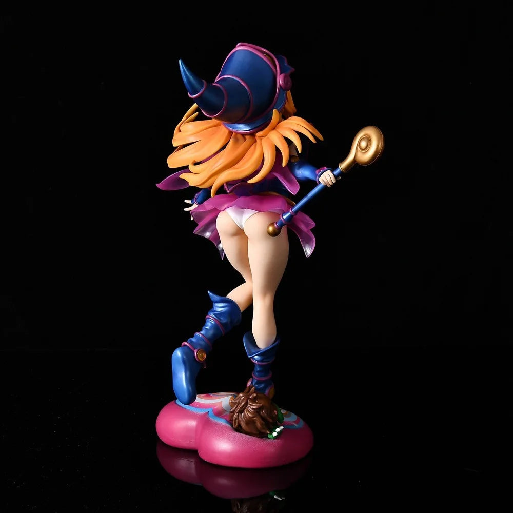 28CM Yu GiOh Black Witch Girl Beautiful Girl Anime Handmade Action Figures Desktop Case Decoration Ornament Gift