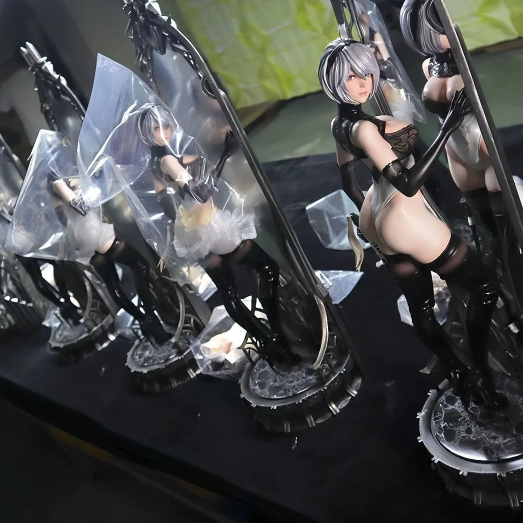 Mechanical Genesis 2B Twin-Headed 1/4 Scale Collectible Figurine Set with Black Stockings - Simulation Model Game Statue