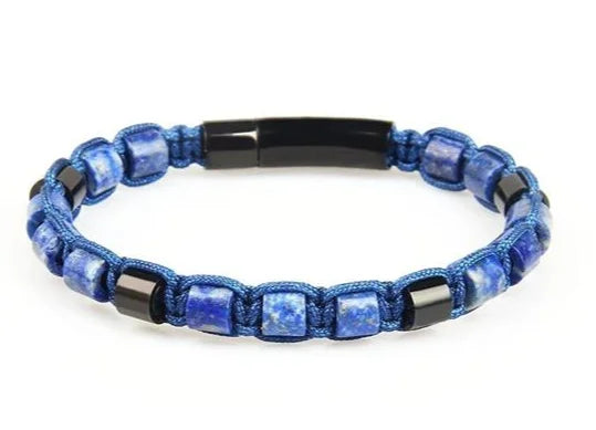 Ailatu 10 teile/los Neue Freundschaft Armband, 6mm Tiger Auge, Lapis Stein, schwarz Onyx Zylinder Perlen Edelstahl Schmuck für Männer