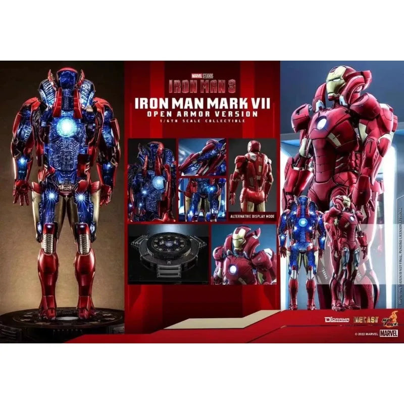 New Original Hot Toys Marvel IRON MAN MARK 7 OPEN ARMOR VERSION DS004 Action Figures Toys Gifts Collection