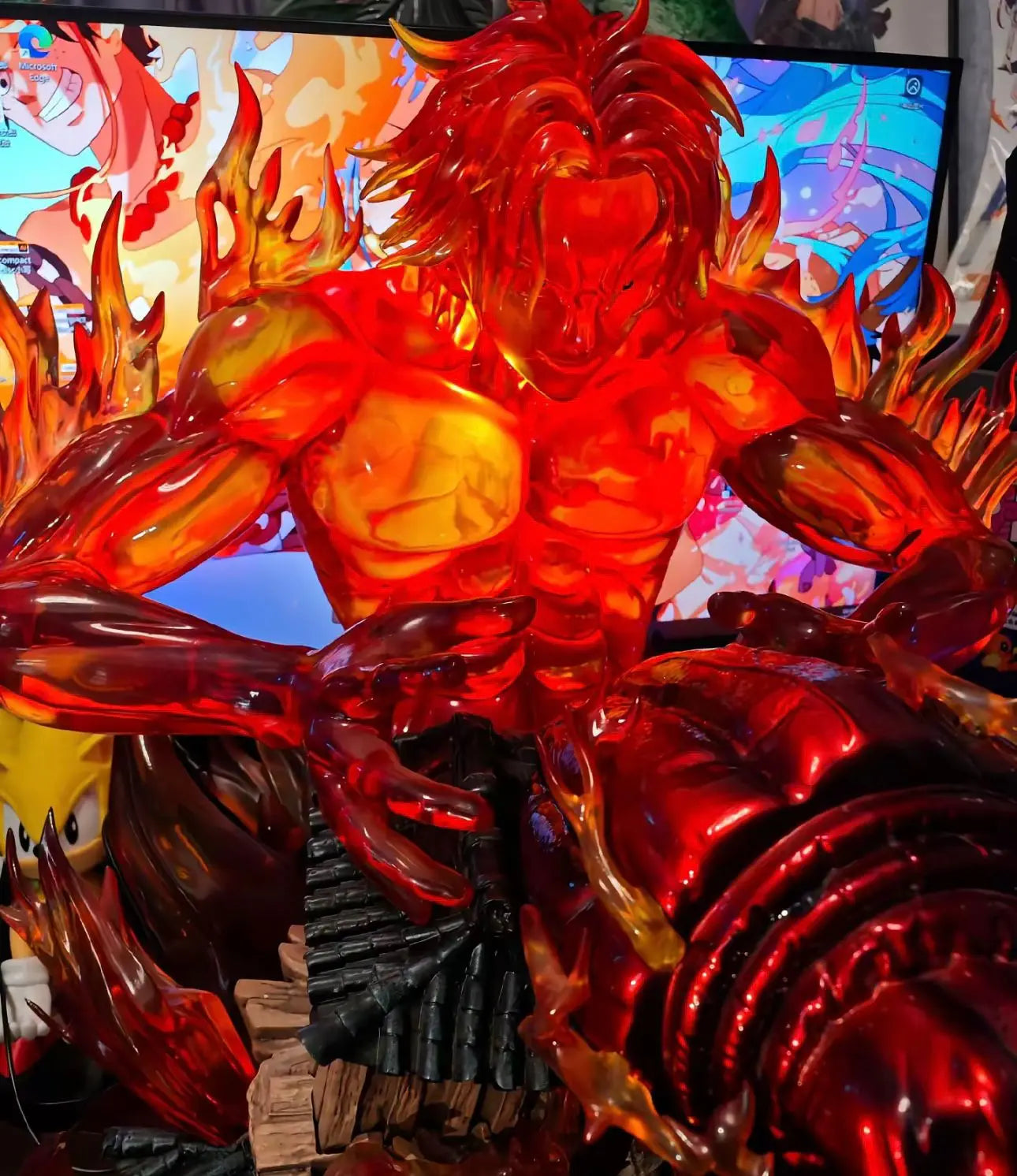 48 cm große ONE PIECE Anime-Figur Portgas D. Ace beschützt Ruffy, PVC-Modell, Szene-Statue, Schreibtischdekoration, Geschenk, Spielzeug