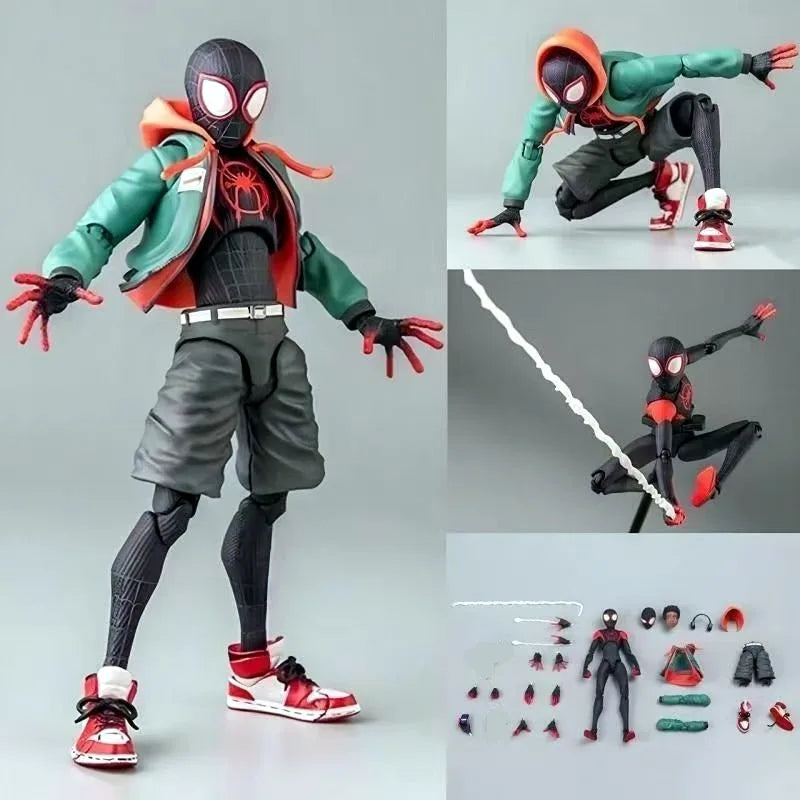 Stock Sv Action Spiderman Miles Morales Action Figure Collection Sentinel Spider-Man Into The Spider Verse Figures Model Toys