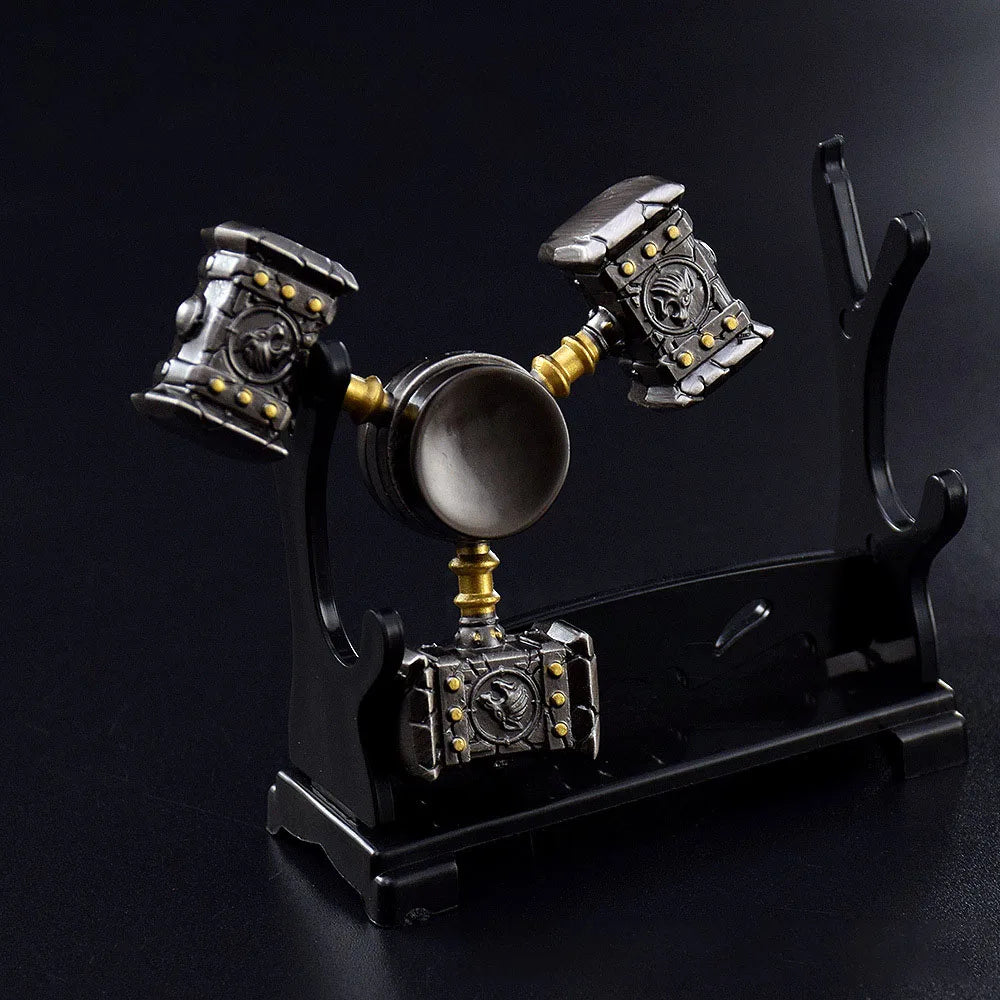 6 cm World of Warcraft Ogrim Doomhammer Legierung Schwerter Schild Spiel Schlüsselanhänger Waffe Modell Replik Katana Weihnachtsgeschenk für Toy Boy