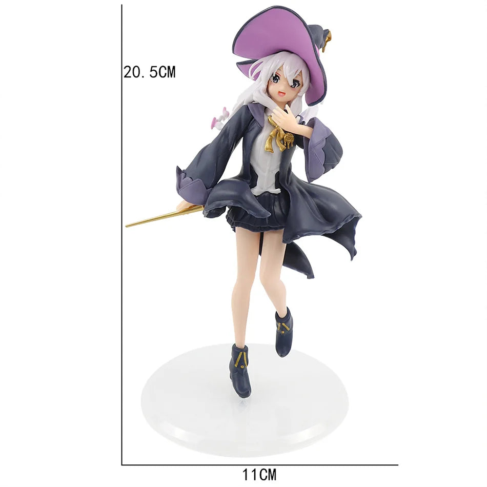 19-20CM New Anime Model Ilyina Sitting Posture Cute Design of Broom Figurines Model Toys Computer Desk Cake Decoration Toy