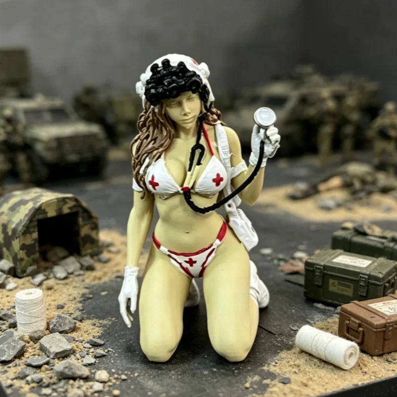 New Tactical Beauty Desktop Collectible,Tactical Mini Soldier Figurine,Female Rifleman Miniature,Forces Statue for Military fans