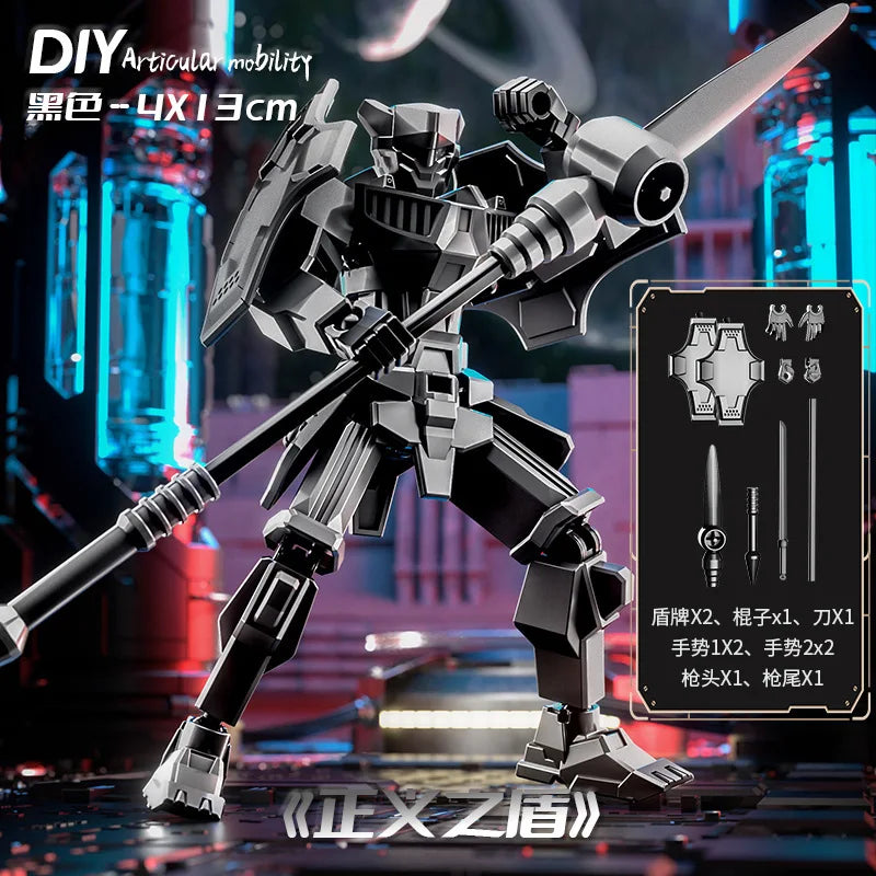 Lucky 13 Multi Joint Action Figure Knight Justice Shield Mecha Toy Model Robot Doll Gift for Boys