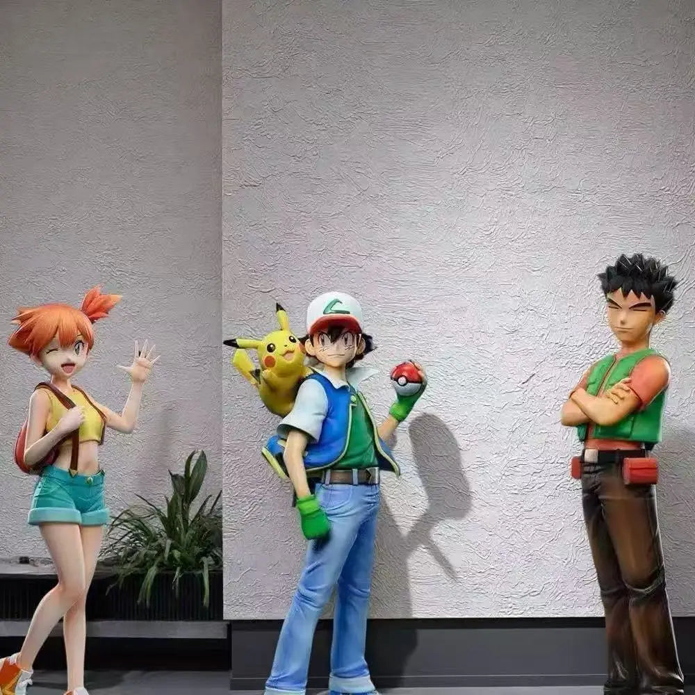 Pok é mon Pet Pok é mon No Print Edition Xiaozhi Xiaoxia Xiaogang Character Pikachu Statue Handmade Model Ornament