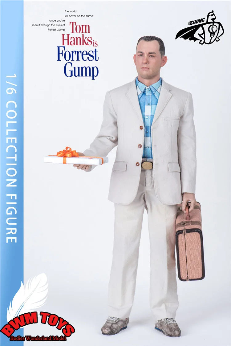 CHONG COO3  1/6 Scale Biography of Legendary Figures Forrest Gump Tom Hanks 12" Action Figure Full Set Model with Chair Model
