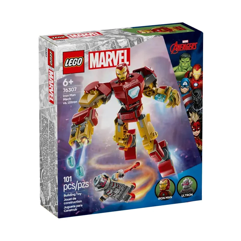 LEGO Building Blocks Superhero Series 76307 Iron Man Mech Battle Ultron Boys Assemble Puzzle Toy Gift