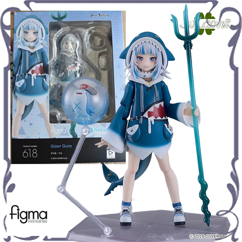Genuine Original Max Factory figma 618 Gawr Gura Anime Character Figure Movable Model Children's toys Gifts In Stock
