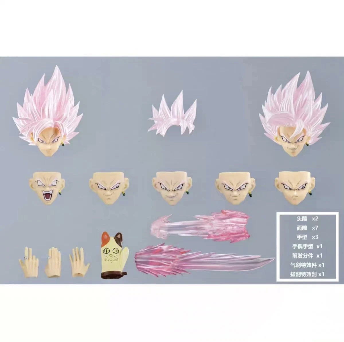В наличност DL Zamasu Head Аксесоари за екшън фигурки CUSTOM Dragon Ball Z SHF Super Saiyan Rosé Son Goku Черно Аниме Модел играчки