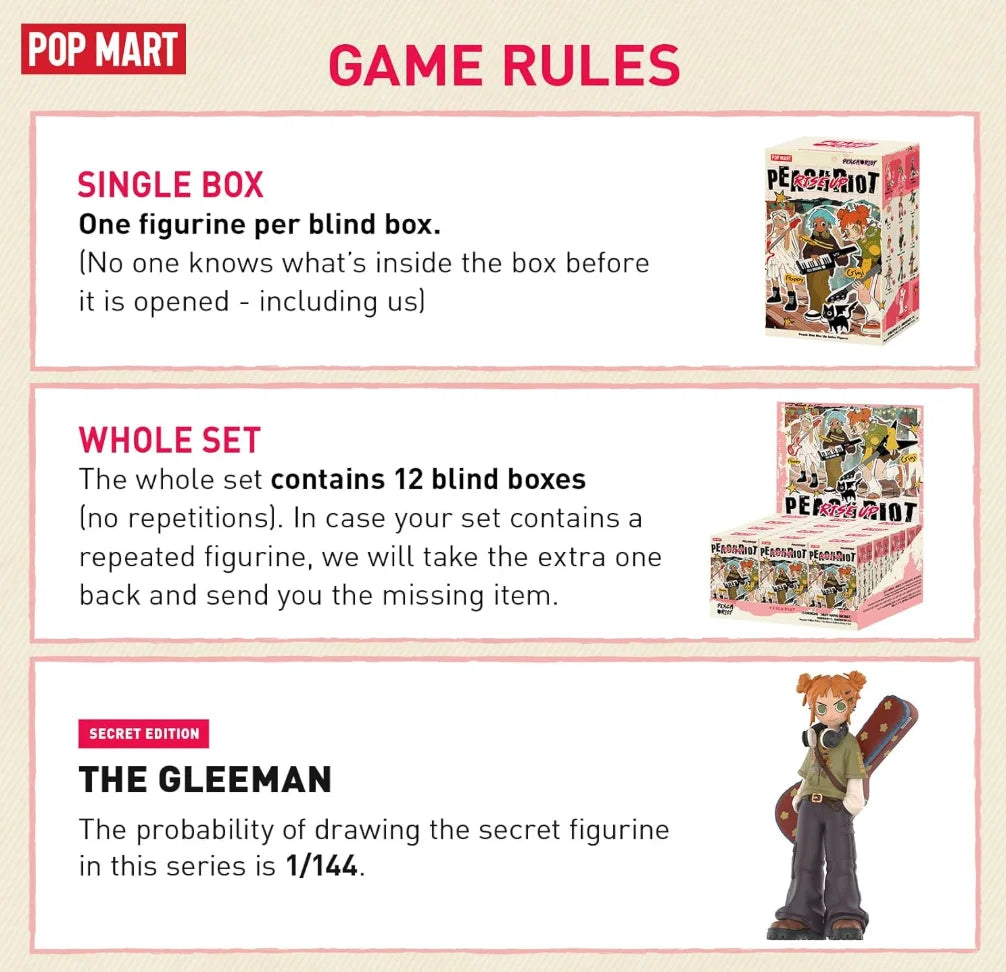 POP MART Peach Riot Rise Up Series Figures, Peach Riot Blind Box Figures, Random Design Action Figures