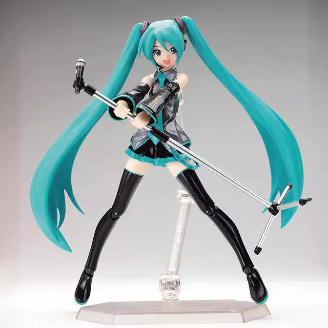 Neue 15 cm Hatsune Miku Anime-Mädchen-Figur Figma 014 Virtuelle Sängerin Miku Gemeinsame bewegliche Modellstatue Kinderspielzeug Puppensammlung Geschenke