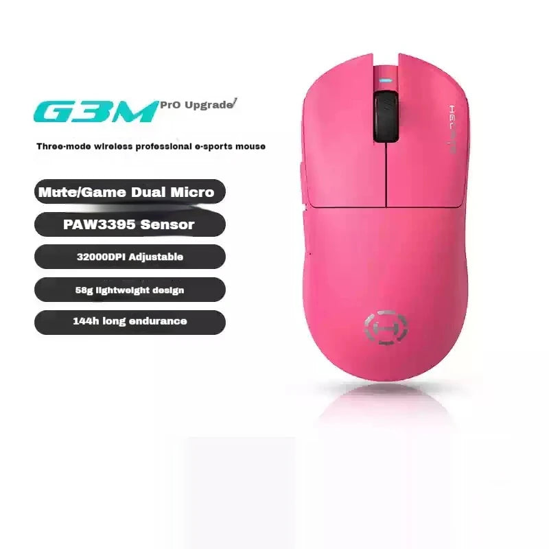 Edifier Hecate G3M pro Подобрена безжична геймърска мишка с три режима, лека и ергономична конструкция, Paw3395 за електронни спортове, аксесоари за компютър