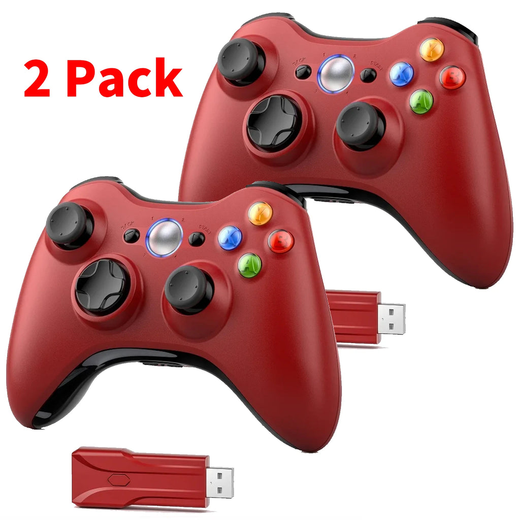 2 Pack Controller For Xbox 360/Slim/PC/Winodow 7/8/10 Wireless Gamepad Gaming Joystick 6-axis Dual Vibration Video Game Rocker