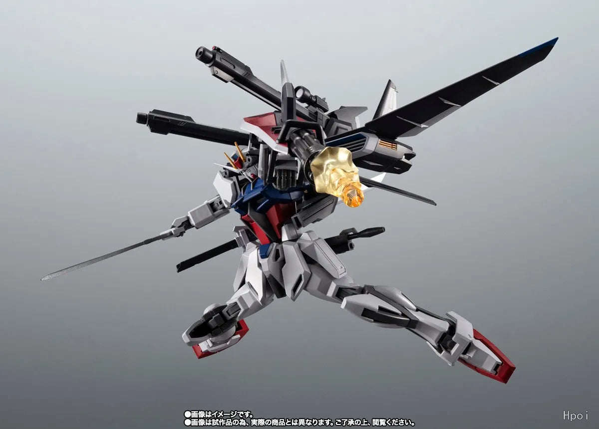 BANDAI Original ROBOT SPIRITS ＜SIDE MS＞GAT-X105 STRIKE GUNDAM＋I.W.S.P. Ver. A.N.I.M.E.Mech Product Figure Toy for Boy Gift